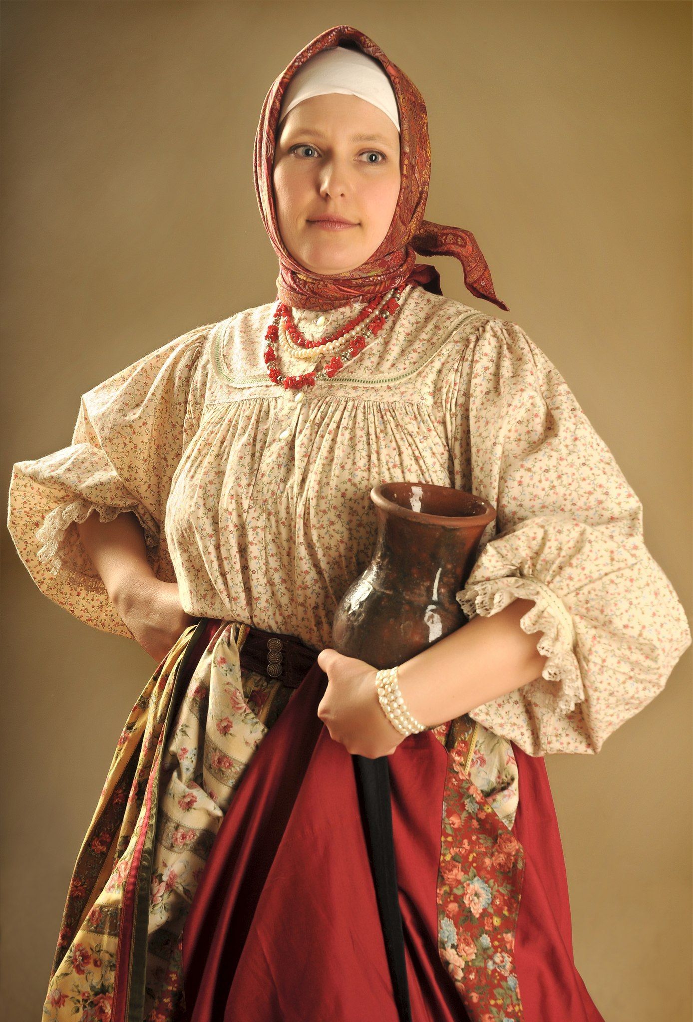 Girls in Slavic costumes in Incheon